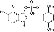 Structure 5-Brom-4-chlor-3-indolyl-phosphat·p-Toluidinsalz_reinst