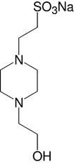 Structure N-(2-Hydroxyethyl)piperazin-N'-2-ethansulfonsäure &#183;Na-Salz_p.a.