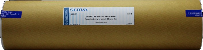 Product Image PVDF 0,45 Transfermembran_Porengr&ouml;&szlig;e 0,45 &micro;m, Format: 30 cm x 3 m
