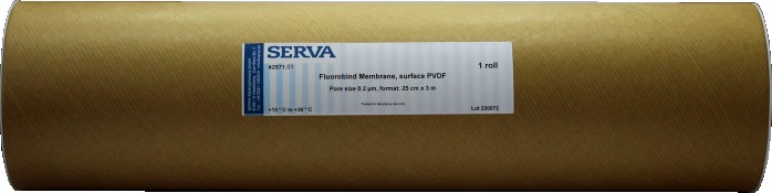 Product Image Fluorobind Membrane, surface PVDF_Pore size 0.2 µm, format: 26.5 cm x 3 m